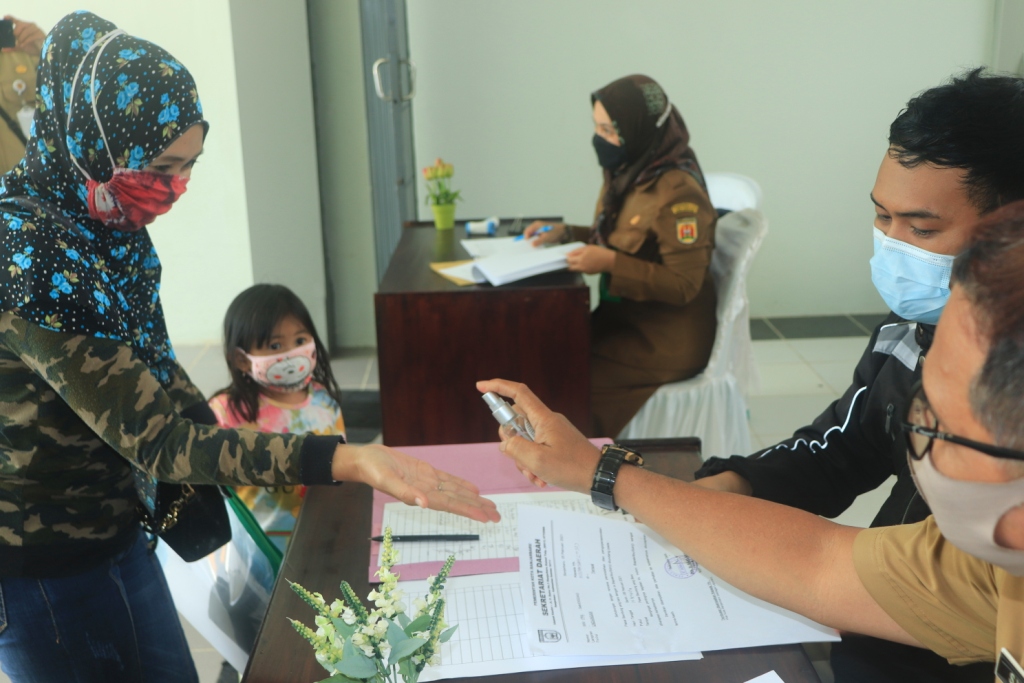 Sosialisasi Relokasi Pedagang Pasar Bauntung Banjarbaru dengan menerapkan protokol kesehatan