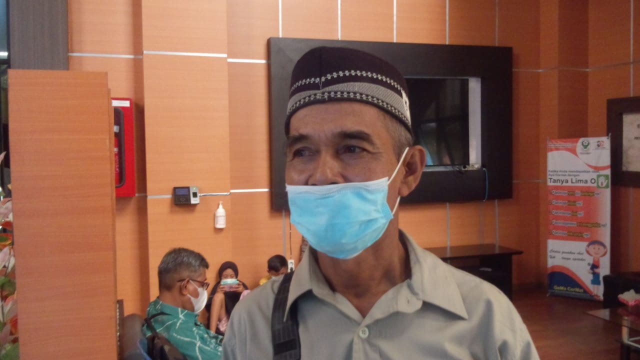 Supardi, salah seorang Calon Jemaah Haji yang sudah disuntik Vaksin