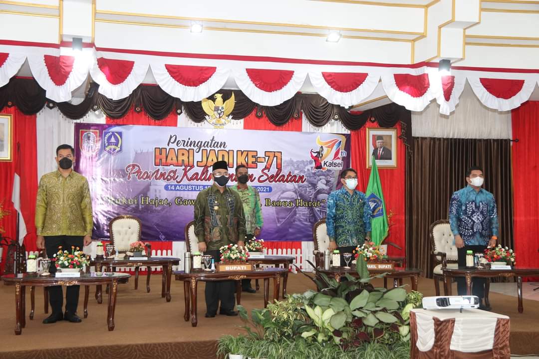 Kab. HSS H Achmad Fikry mengikuti Peringatan Hari Jadi Ke-71 Prov. Kalsel