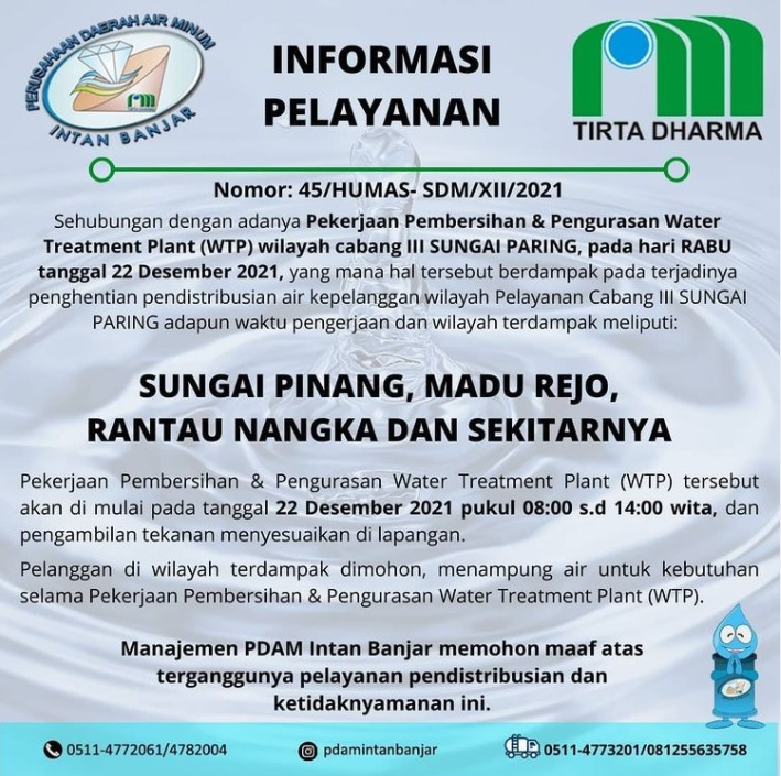 Informasi Pelayanan Pembersihan Sungai Pinang
